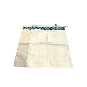 Tory Burch Dust Bag 12"x 15" Beige Canvas Drawstring Bag Logo Pouch Charm 2 Bags